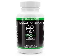 Iron 14 mg Ferrous Fumarate Capsules | 150 pcs (5 Month Supply) of Rapidly Disintegrating Capsules, Each with 14mg of Premium Quality Extra Strength Powder