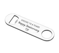 Iron 6th Anniversary Bottle Opener Gift for Men and Women, Wedding Present for Husband or Wife