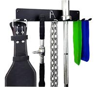 IRON AMERICAN) Gym Storage Hanger/Heavy Duty Multi-Purpose Gym Rack for Lifting Belts, Chains, Exercise Bands, Jump Ropes (mounting hardware included)