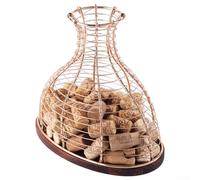Iron and Oak Wine Cork Holder Storage Basket 24cm