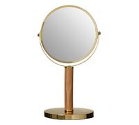 Iron and Rubberwood Table Mirror, Durable 33x15cm Swivel Vanity Mirror, Chrome Frame Premier Housewares Gold One Size