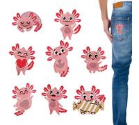 Iron Animal On Plates For Clothing - Cute Axolotl Repair Applications, Cloth Badge Set | Embroidery Clothing Emblem, Jeans Logo, Dress Brand, Ve Seal