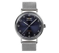 Iron Annie Men's Watch Amazonas Impressions Swiss Automatic Movement Date 5954 with Leather Strap or Metal Strap, Blue Silver, Classic