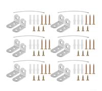 Iron Anti-Tip Brackets 12pcs Silver Finish Set | 12-piece set, for heavy-duty iron, silver electroplated finish, prevents tipping, for versatile mounting angles
