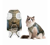 Iron arc gate Pattern Dog Surgery Suit Recovery Suit, Breathable Full Body Dog & Cat Surgical Suit with Cute Prints, Alternative to Cone for Spay Neuter Wound Care, Male & Female Pets X-Large