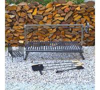 Iron Argentinian Style Santa Maria Grill - V Angle - Size medium (40 x 20 in) 100 x 50 cm (Iron Argentinian Style Santa Maria Grill - V Angle + Brazier + Fire tools)