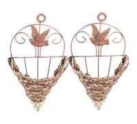 Iron Art Flower Basket Cone Shaped Hanging 2pcs Wall Planter