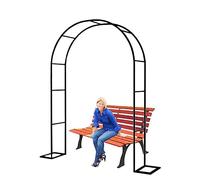 Iron Art Garden Arch, Metal Rose Arch for Patio, Pergola Trellis for Climbing Plants, Free Standing Support for Roses, Outdoor Decor (Color: Black)