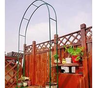 Iron Art Garden Arch, Metal Weatherproof Pergola Arbor,Outdoor Rose Arch Climbing Plants,with Base Indoor Decoration Arch,for Various Party, Wedding and Romantic Evenings (Green 280x220x40cm)