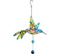 Iron Art Wind Chime 42cm Hanging Outdoor Ornament(Blue) | Sturdy metal build, rust-resistant finish, 27cm width, gentle soothing sounds, bird motif design