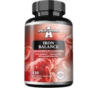 Iron Balance 120 Vegan Capsules - Iron Chelate with Vitamin C and Lactoferrin - 120 Daily Servings - for Enhanced Absorption - Dietary Supplement by Apollo's Hegemony