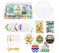 Iron Beads Set of 500 Iron Beads for Easter 13 Colours Craft Kit with 1 Base 5 Patterns 5 Ironing Paper 5 Keyrings and 1 Lanyard for DIY Crafts and Gifts for Children (10 mm)