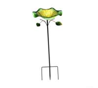 Iron Bird Bath Peacock Tail Design Garden Decor 1 Pack Functional Feeder Station Outdoor Yard Wildlife Attractor Green Metal Art(86 * 18.5cm)