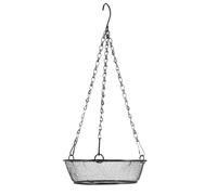 Iron Bird Feeder Hanging round Tray for Bird Seed and Gardens | Quick Hang Setup, Easy Cleanup, Lightweight Iron Build, Black Finish for Backyard or Tree Hanging