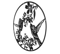 Iron Bird Wall Pendant Metal Art Hanging Decor for Walls | Hollow-out Pattern, Simple Elegant Vintage Look, Black Finish, Suitable for Front Door, Garden Display