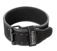 Iron Bull Strength PowerLifting Belt/Weight Lifting Belt - 10mm Double Prong - 4-inch Wide - Advanced Back Support for Weightlifting and Heavy Power Lifting (All Black, Medium)