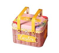 Iron Cartoon for Tin Box with Handle, Large Metal Biscuit for Tin for Cookies Sweets Storage, Cute for Box for Children Toys Jewellery Organizer, Easter (A)