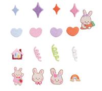 Iron Cartoon Rabbit Decoration Applique Hat on 17 Pcs Heart Repair Patch Embroidery Patch