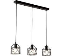 Iron Chaner, Matte Black Single/Three-Lights Adjustable Hanging Lighting Fixture, Industrial Antique Pendant Light,Pendant Light