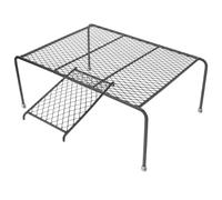 Iron Chicken Coop Platform with Ladder and Guardrail Black | Hollow Metal Bracket, Vertical Perch Surface, Indoor Cage Use, for Quail and Little Chicken