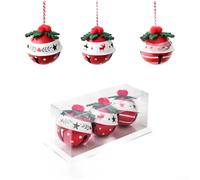 Iron Christmas Bell Ornaments Set Pinecone Berry Leaves Festive Decor | Multiple color options available for durable iron material produces clear jingling sound adds holiday charm for
