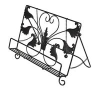 Iron Cookbook Stand, Heart Shaped Decorative Nordic Style Recipe Tablet Holder, Collapsible Cookbook Holder for Hands Free Reading, Cookbooks Tablets Magazines, 12.6 x 7.5 x 9.4 in, 32 x 19 x 24 cm