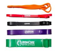 Iron Core Athletics 5-Band Exercise Set - Complete Resistance Range 5-120 lbs - Versatile Fitness Bands for Strength, Stretching, and Full-Body Workouts