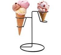 Iron Cotton Candy Stand - Sturdy Food Stands, Ice Cream Cone Holder | Ice Cream Cones Waffle Racks, Decorative Cone Display Stand, Metal Backing Cooling Rack for Catering Displays Picnics , Black