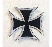 Iron Cross Black Biker Badge Iron on Sew on Embroidered Patch