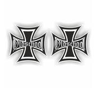 Iron cross JDM tuning OEM DUB car sticker with the writing “Oldschool”