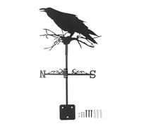 Iron Crow Weathervane Wind Vane for Garden Farmhouse Decor, Durable Metal Weather Vane Outdoor Decoration