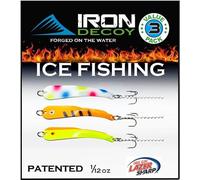 IRON DECOY Steely Spoon Fishing Lures, Casting, Trolling, Jigging, Ice, Lake, River, Stream, Freshwater, Trout, Bass, Walleye, Salmon, Crappie, Pike, Ice Pack #1, 3-Pack