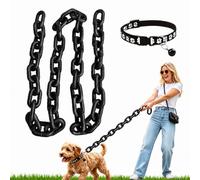 Iron Dog Paw Chain Leash, 1.5/2M Funny Lightweight Faux Metal Link Pet Lead, Fake Big Chain Leash, Oversized Plastic Chain Dog Leash for Small Dogs Cats(Black,1.5M)