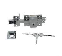 Iron Doors Gate Lock with Cross Key Antitheft Mechanical Latch Lock Swing Fence Zinc Alloy Cover Copper Core Door Security for 4555mm External (2009CR Left)