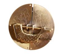 Iron Drawer Cupboard Cabinet Jewelry Box Chest Door Lock Latch Plate Pulls Handle Knocker Vintage Chinese Old Fish Lock for Wooden Door Chair