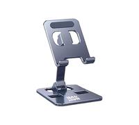 Iron Edge Phone Stand, Fully Foldable, Adjustable Angle, Mobile Phone Holder, Dock stand, Compatible with iPhone 15 14 13 12 11 Pro Max XR X 8, HUAWEI, Galaxy, All Phones (Silver)