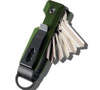 Iron Edge Titan Key Organiser - Premium Heavy-Duty Metal Key Holder for Men, Slim Compact EDC Key Organiser Holds Up to 5 Keys, Noise Free Pocket Friendly Design (Army Green)
