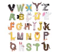 Iron Embroidery Trays,26 Pieces Decorative Patterns - Animal Alphabet Design Decorative Transfer Sticker for Backpack Jacket Pants Mat Uniform