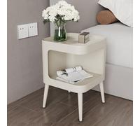 Iron End Table, Modern Square Side Table with 2 Tiers, Open Storage, Couch TV Tray Desk for Small Spaces, Living Room