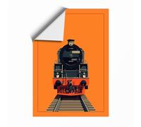 Iron Engine at Dawn Retro Unframed Wall Art Print A1 (84.1×59.4cm), Wall Decor for Living Room, Bedroom, Office & Home, Art Gift
