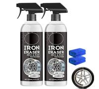 Iron Eraser, Iron Eraser Rust Remover Spray, Irons Powder Remover Spray, Irons Erasers Iro-n and Rust Remover, Fast Acting Rust and Brake Dust Removers for Wheels, Tools & Hardware, 120ml (B-2Set)