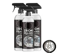 Iron Eraser, Iron Eraser Rust Remover Spray, Irons Powder Remover Spray, Irons Erasers Iro-n and Rust Remover, Fast Acting Rust and Brake Dust Removers for Wheels, Tools & Hardware, 120ml (A-3PC)