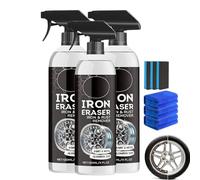 Iron Eraser, Iron Eraser Rust Remover Spray, Irons Powder Remover Spray, Irons Erasers Iro-n and Rust Remover, Fast Acting Rust and Brake Dust Removers for Wheels, Tools & Hardware, 120ml (C-3Set)