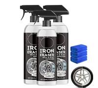 Iron Eraser, Iron Eraser Rust Remover Spray, Irons Powder Remover Spray, Irons Erasers Iro-n and Rust Remover, Fast Acting Rust and Brake Dust Removers for Wheels, Tools & Hardware, 120ml (B-3Set)