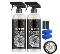 Iron Eraser, Iron Eraser Rust Remover Spray, Irons Powder Remover Spray, Irons Erasers Iro-n and Rust Remover, Fast Acting Rust and Brake Dust Removers for Wheels, Tools & Hardware, 120ml (C-2Set)