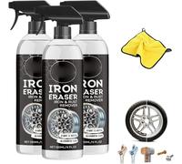 Iron Eraser Rust Remover Spray, 120ML Iron Powder Remover Spray for Car Wheels and Paint Fast Acting Rust and Brake Dust Removers for Wheels, Tools & Hardware