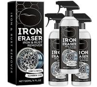 Iron Eraser & Rust Remover Spray - Fast-Acting Color-Changing Car Detailing Fallout Cleaner | pH-Balanced for Brake Dust, Industrial Rail Powder, Fallout (3Pcs-12oz)