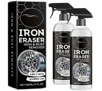 Iron Eraser & Rust Remover Spray - Fast-Acting Color-Changing Car Detailing Fallout Cleaner | pH-Balanced for Brake Dust, Industrial Rail Powder, Fallout (2Pcs-8oz)
