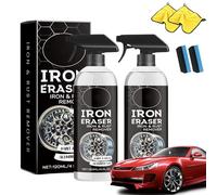 Iron Eraser Rust Remover Spray, Iron Out Rust Stain Remover Spray, Multi-Purpose Paint Removers, Fast Acting Rusts And Brake Dust Removers For Metal Long-Lasting Anti-Rusts Protection (2PC)