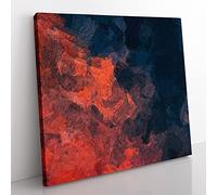 Iron Feelings in Abstract Modern Canvas Wall Art Print Ready to Hang, Framed Picture for Living Room Bedroom Home Office Décor, 35x35 cm (14x14 Inch)